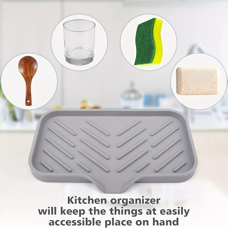 1pc Silicone Soap Drain Mat, Non-Slip Plastic Soap Tray, Multi-Functional Soap Holder for Bathroom Accessories, Heat-Resistant Anti-Slip Drying Pad for Home Kitchen Use, Bathroom Soap Dish