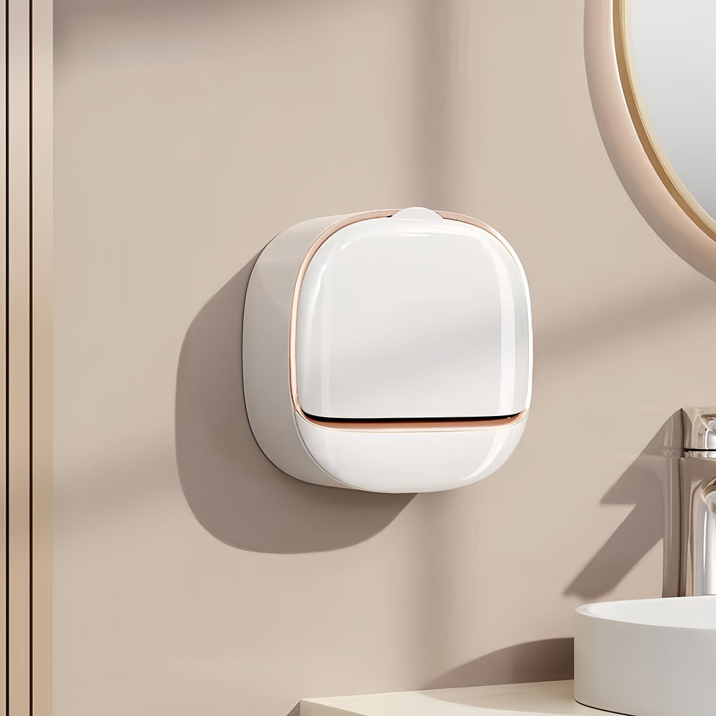 Wall-Mounted No-Drill Soap Dish Shelf, Household Bathroom Drainable High-End Cream Style Storage Box, Soap Holder, Storage Organizer, Storage Box