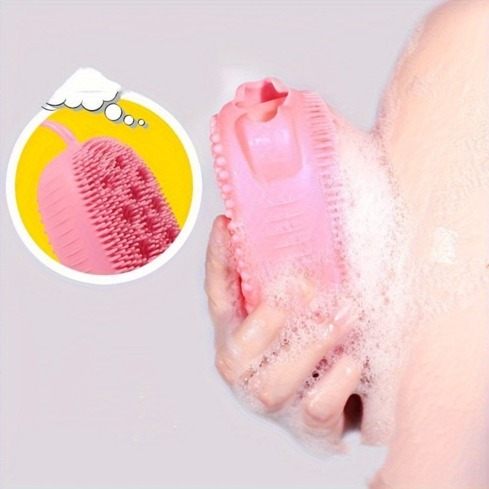 2pcs Silicone Bath Brush, Double-sided Exfoliating Skin Cleanser, Soft Massage, Refreshing Skin, Hypoallergenic, No Power Required, Bathroom Accessories