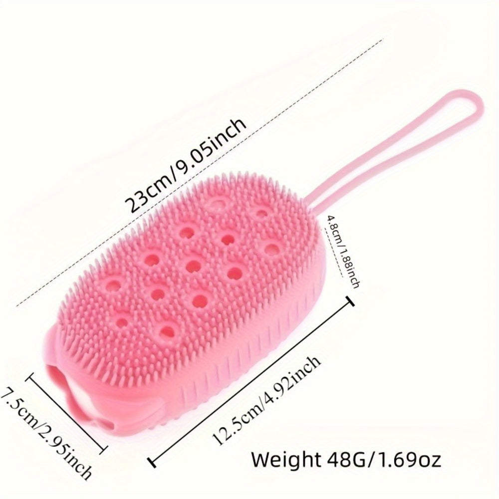 2pcs Silicone Bath Brush, Double-sided Exfoliating Skin Cleanser, Soft Massage, Refreshing Skin, Hypoallergenic, No Power Required, Bathroom Accessories