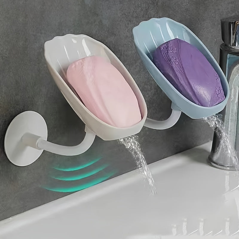 3 Types of Multi-Color Wall Mounted Soap Rack Combinations, Shell Shaped Soap Rack, Drainage Soap Tray, Household Bathroom Soap Storage Rack, Bathroom Accessories, Bathroom Storage And Organization, No Drilling Required