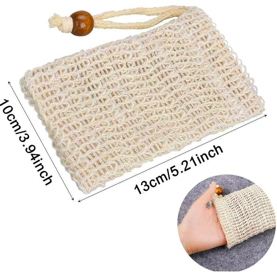 8pcs/20pcs Sisal Soap Storage Bags Suitable for Soap Bars Soap Bags for Exfoliating Foam and Air-Drying Soap Bars Shower Soap Storage Bags
