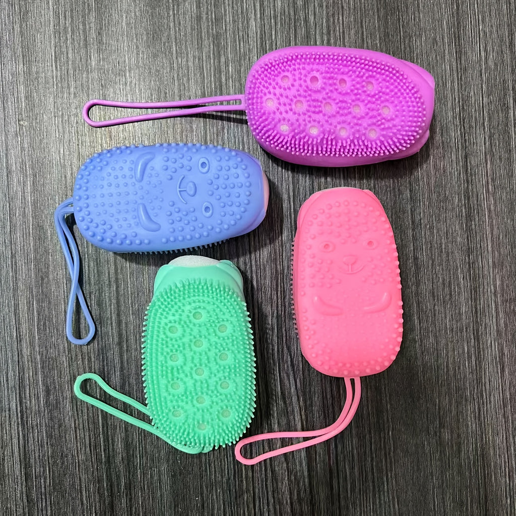2pcs Silicone Bath Brush, Double-sided Exfoliating Skin Cleanser, Soft Massage, Refreshing Skin, Hypoallergenic, No Power Required, Bathroom Accessories